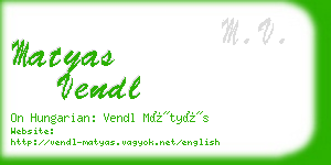 matyas vendl business card